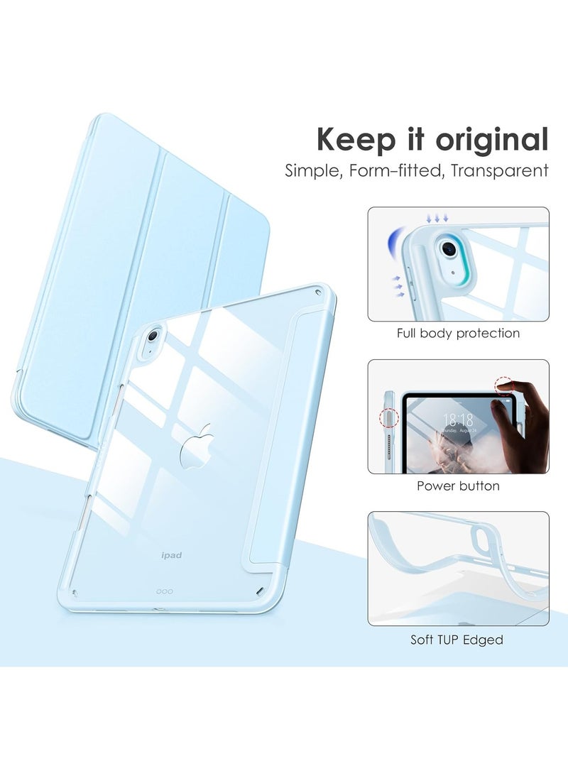 ماركة غير محددة - حافظة لجهاز iPad الجيل العاشر 2022 مقاس 10.9 بوصة مع حامل قلم، غطاء حافظة ذكي مقاوم للصدمات مع غطاء خلفي شفاف حافظة واقية متوافقة مع iPad الجيل العاشر (أزرق فاتح) - Image 1