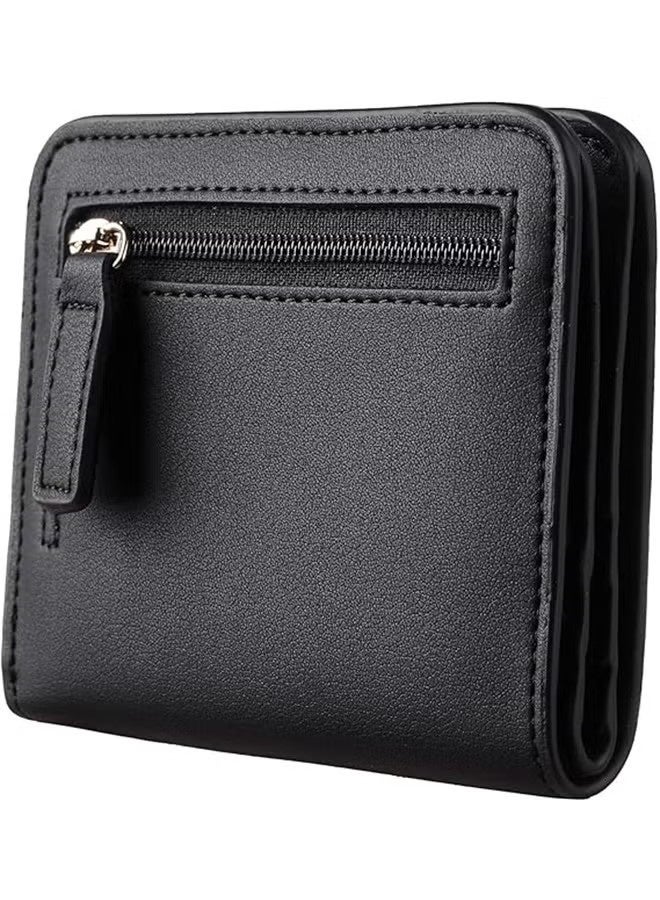 Wallet Women and man Small Compact Bifold Luxury Leather Pocket Wallet Ladies Mini Purse with ID Window - Image 3