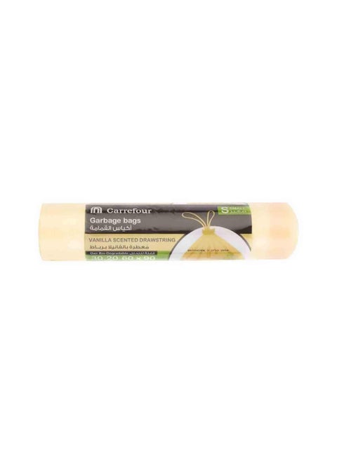 30 Gallon Vanilla Scented Drawstring Small Beige 20 Garbage Bags