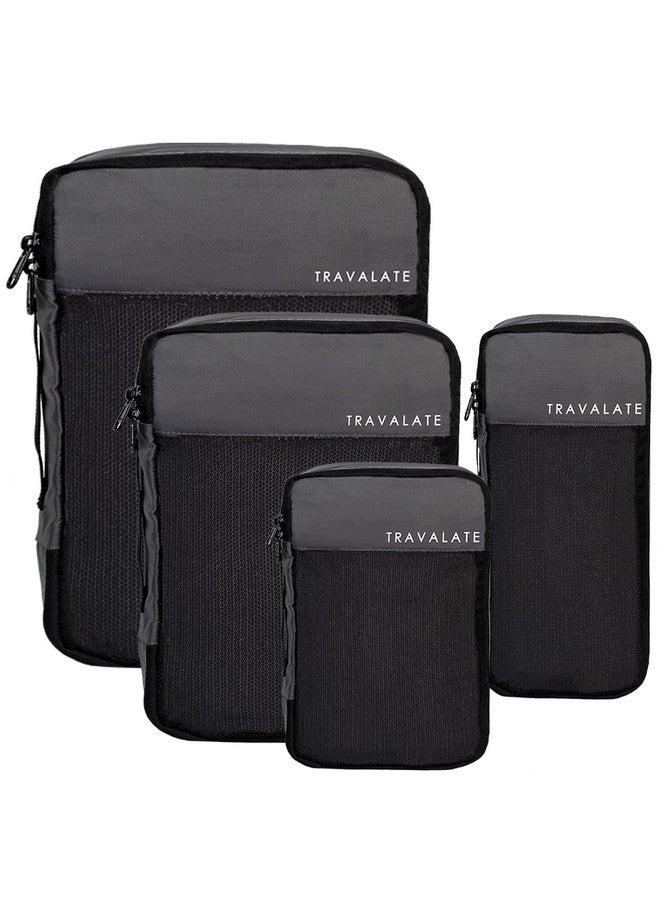 TRAVALATE Polyester 4 Set Packing Cubes 4 Various Sizes Travel Luggage Packing Clothes And Undergarment Organizer Bags Set For Men And Women, Grey - Image 1