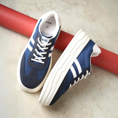 YOHO Fluffs 002 Sneaker for women | Stylish Canvas Design | Lightweight EVA Sole | Breathable Comfort | Eco-Conscious Build | Mystery Blue - UK 7 - Image 4