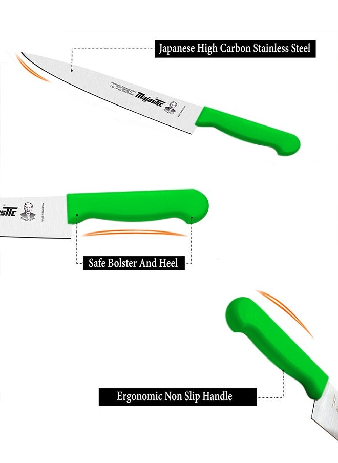 Majestic Majestic 6-Inch Chef Knife –Green, Japanese High Carbon Stainless Steel, Razor-Sharp Edge, Ergonomic Non-Slip Handle, Safe Bolster & Heel – Ideal for Precision Cutting, Chopping, Slicing & Dicing – Dishwasher Safe  - Image 3