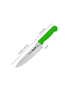 Majestic Majestic 6-Inch Chef Knife –Green, Japanese High Carbon Stainless Steel, Razor-Sharp Edge, Ergonomic Non-Slip Handle, Safe Bolster & Heel – Ideal for Precision Cutting, Chopping, Slicing & Dicing – Dishwasher Safe  - Image 4