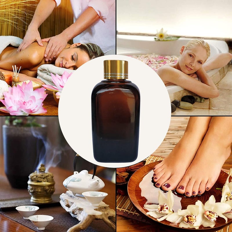 Devinez (Pack of 2) Multipurpose Refillable Amber Square Shape Glass Bottle, 15 ml with Golden Cap and V Drop Nozzle for Cosmetics, Serum, Essential Oils, Blends, Skin Care, Travel, Toners & DIY - Image 3