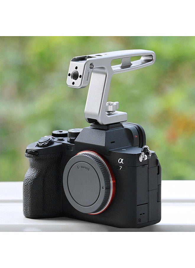 Generic Mini Top Handel Camera Top Handgrip with Cold Shoe Mount ARRI Positiong Hole Compatible with Camera Cage Sports Camera for Vlogging Live Streaming  - Image 2