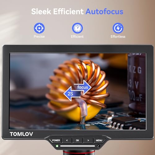 TOMLOV Autofocus Digital Microscope TM3KAF Flex 3K Flex Arm HDMI Soldering Microscope for Adults Full Coin View Magnifier 7 IPS Screen Upgraded Gooseneck Light Repair Mat PCTV Compatible 16G - Image 3