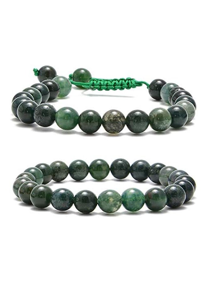 Generic - NCB Natural Semi-Precious Gemstone Beaded Pairing Bracelets Set 2-Styles Bead and Adjustable Bracelets Set for Friendship or Couples Combo, Stone, not known - Image 1