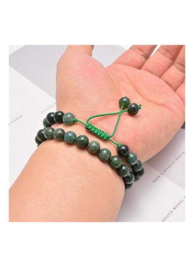 Generic - NCB Natural Semi-Precious Gemstone Beaded Pairing Bracelets Set 2-Styles Bead and Adjustable Bracelets Set for Friendship or Couples Combo, Stone, not known - Image 1