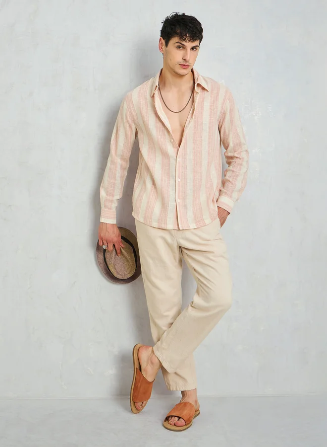 SASSAFRAS Sassafras Men Striped Long Sleeve Relaxed Fit Shirt