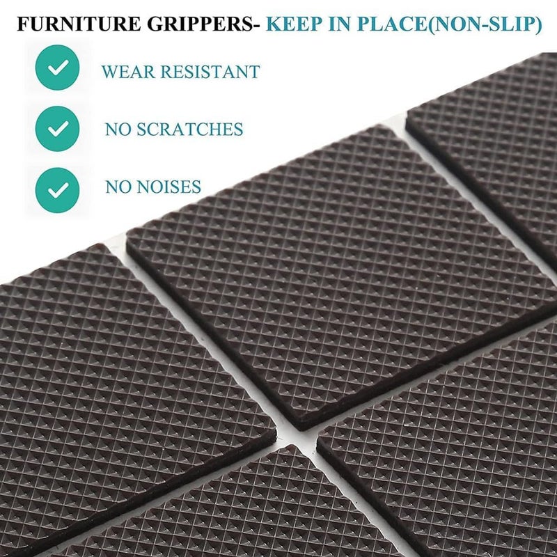 KAYOKO KAYOKO Non Slip Furniture Pads Chair Leg Pads Furniture Protection Cushion Pads Feet Grippers Sofa Bed Dining Table Stickers Chair Pads for Floor Protection Bushes for Furniture Legs 32 Square - Image 3