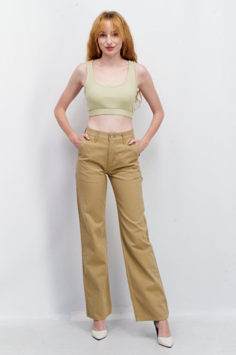 ESPRIT جينز دنيم نسائي مستقيم الساق، كاكي - Image 3