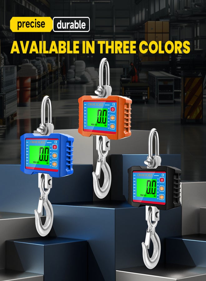 Precise Hanging Scale, Digital Crane Scale 1000KG (2204lbs), Industrial Heavy Duty Crane Scale LCD Backlight with Unit Change/Data Hold/Tare/Zero for Construction Site Travel Market Fishing - Image 3