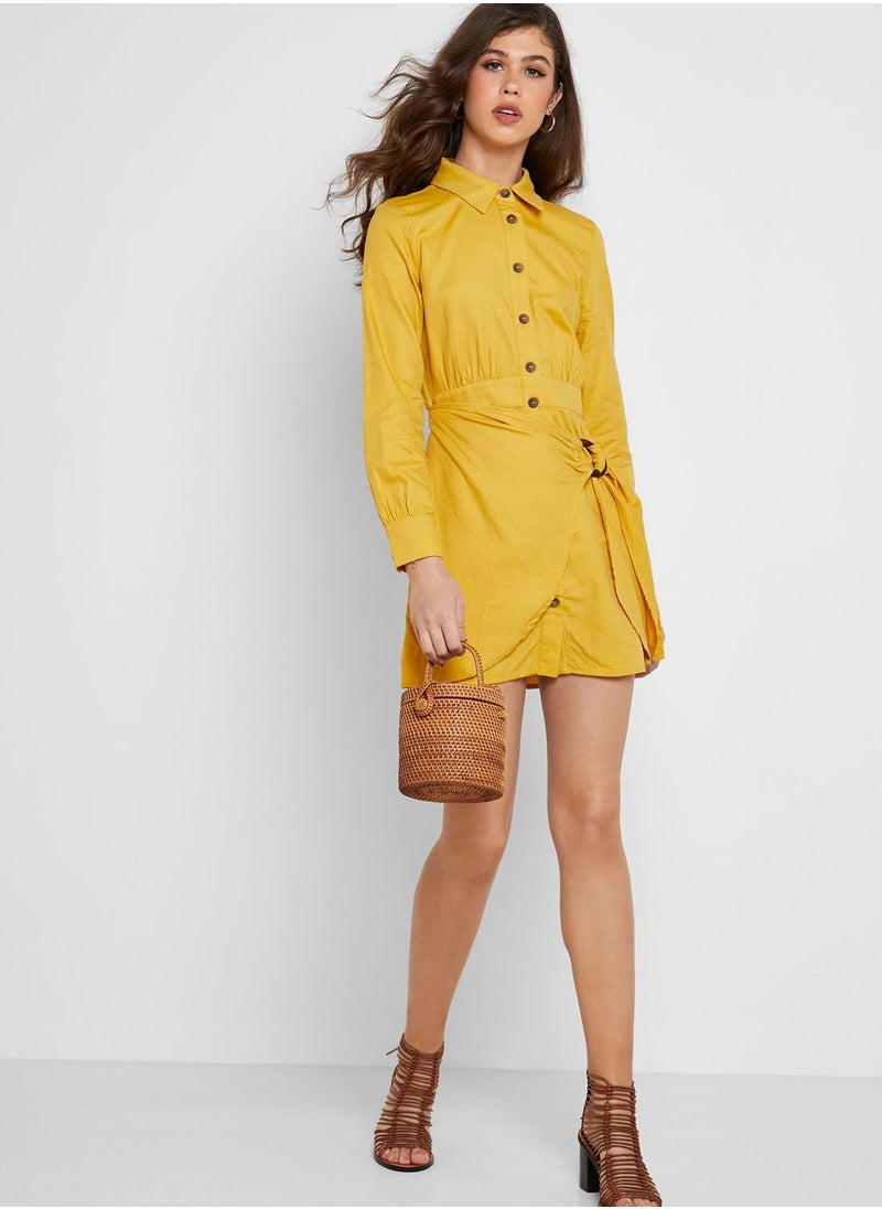 Moon River - Belted Wrap Shirt Dress - Image 1