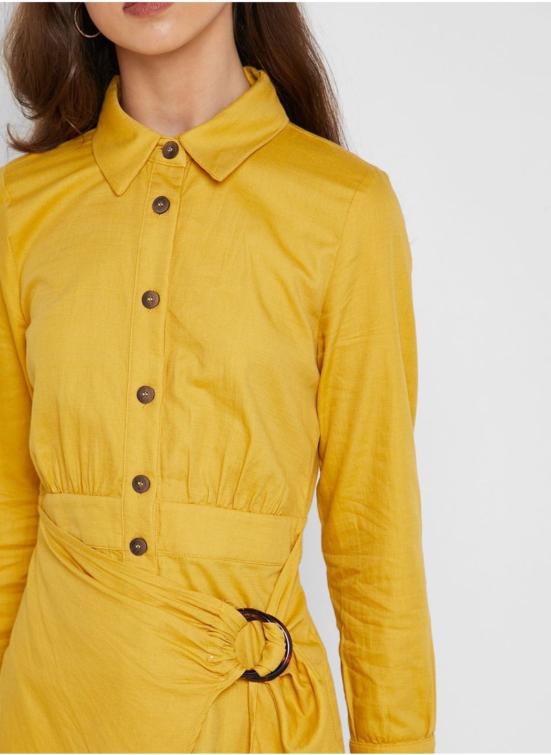 Moon River - Belted Wrap Shirt Dress - Image 1
