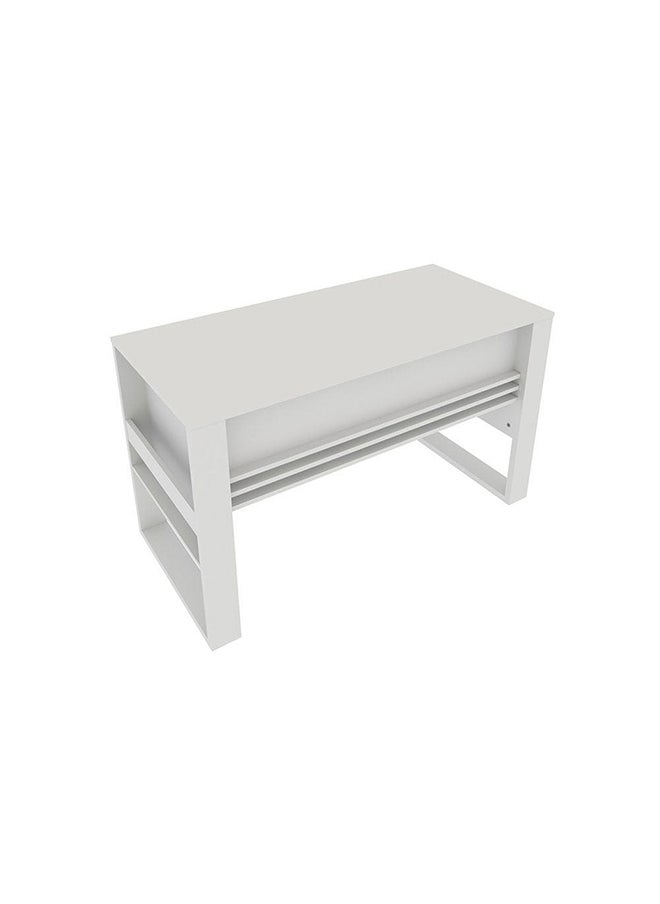 DANUBE HOME Ageon Study Desk Computer Table Office Desk Workstation Modern Pc Laptop Gaming Table Wooden Study Table For Home Office L 127x60x74.5 Cm White  - Image 4