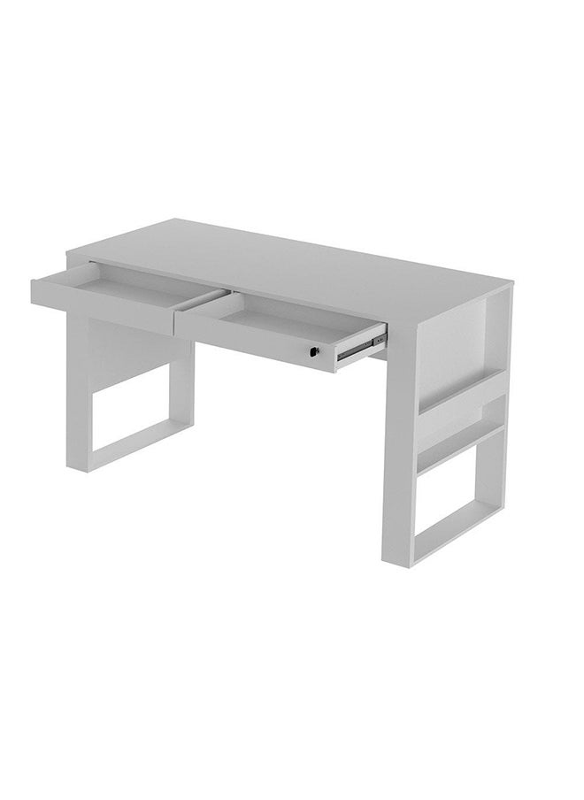 DANUBE HOME Ageon Study Desk Computer Table Office Desk Workstation Modern Pc Laptop Gaming Table Wooden Study Table For Home Office L 127x60x74.5 Cm White  - Image 5