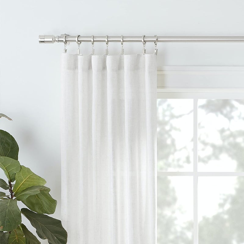 MODE Premium Collection Flat Steel Curtain Clip Rings, Set of 14 Curtain Rings with Clips, Rings with Clips for Curtains, Fits Premium and Acrylic Curtain Rods, 1 5/8”, Brushed Nickel - Image 4