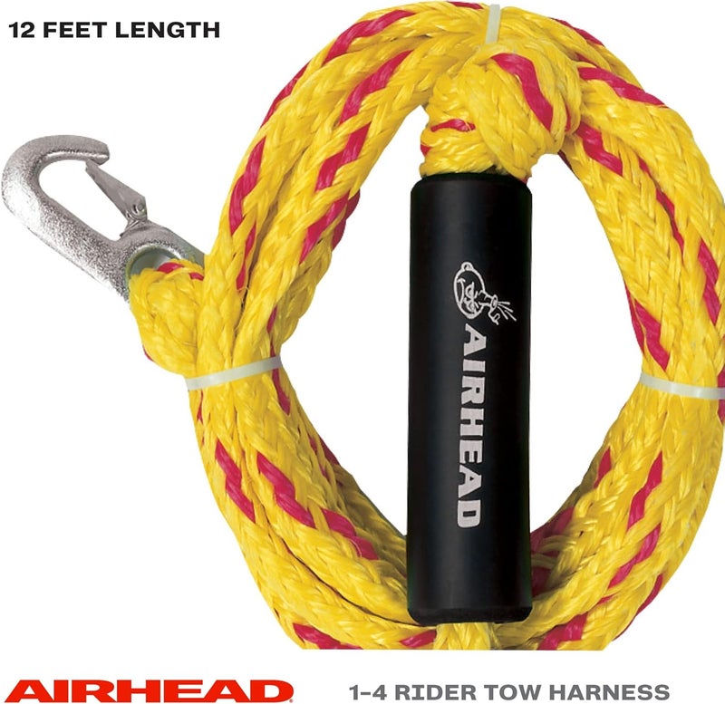 AIRHEAD Heavy Duty 12-Feet Tow Harness for 1-4 Rider Towable Tubes, Water Skis, Wakesurf Boards, and Wakeboards - Image 2