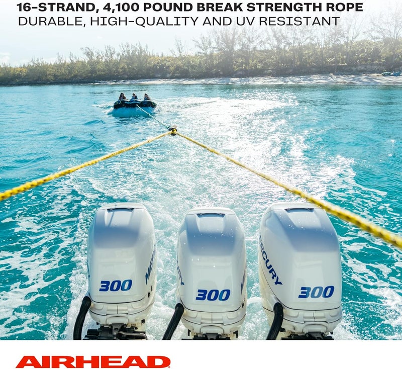 AIRHEAD Heavy Duty 12-Feet Tow Harness for 1-4 Rider Towable Tubes, Water Skis, Wakesurf Boards, and Wakeboards - Image 4
