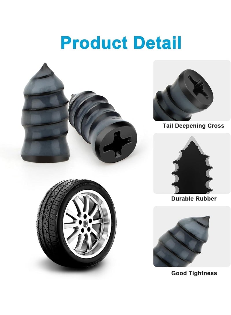 YelaJoy 100pcs Tire Screw Plug Repair Kit – 2 Sizes Rubber Nails for Car, Motorcycle & Truck Puncture Repair, No Extra Tools Needed - Image 3