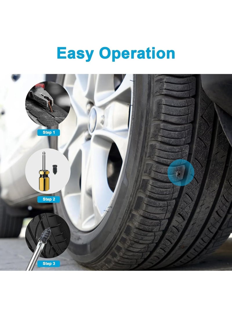 YelaJoy 100pcs Tire Screw Plug Repair Kit – 2 Sizes Rubber Nails for Car, Motorcycle & Truck Puncture Repair, No Extra Tools Needed - Image 5