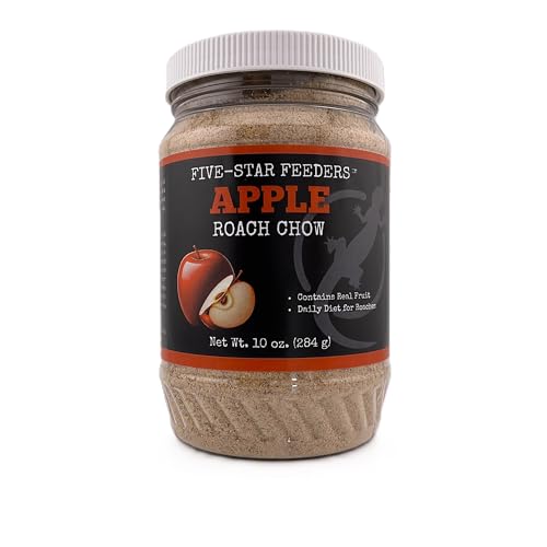 Five-Star Feeders Roach Chow – Apple Flavored Daily Balanced Diet for Dubia Roaches and Feeder Insects – 10 oz Plastic Jar - Image 5
