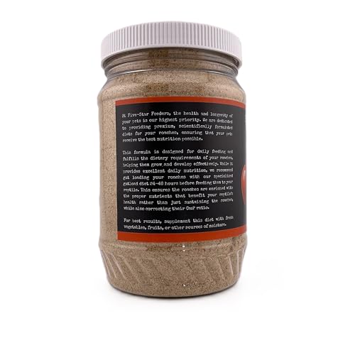 Five-Star Feeders Roach Chow – Apple Flavored Daily Balanced Diet for Dubia Roaches and Feeder Insects – 10 oz Plastic Jar - Image 3