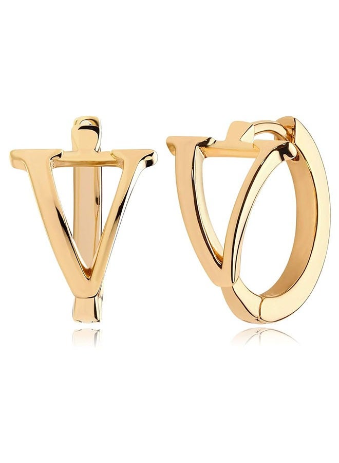 ميفيكو المرأة Huggie أقراط الذهب هوب النائم 14K الذهب شغل صغيرة بسيطة اليدوية هيبوالرجينيك مجوهرات يومية - Image 1