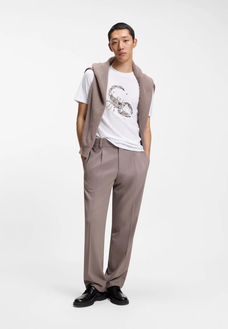 HUGO White Cotton-jersey T-shirt with spaced-out logo for Men | Best Price UAE
