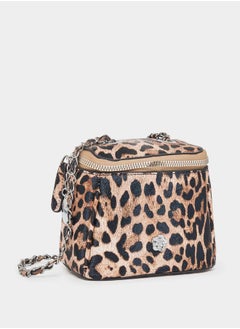 Styli Leopard Print Crossbody Bag with Chain Strap  - Image 1