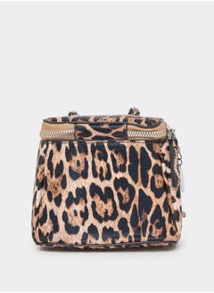 Styli Leopard Print Crossbody Bag with Chain Strap  - Image 5