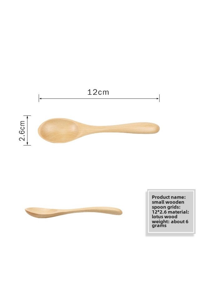 Wholesale Children's Wooden Spoon Baby Training Spoon Eco-friendly Lotus Wood Complementary Spoon Twist Spoon Fork Combination Soup Spoon Rice Spoon-Specifications:12x2.6&(spoon)  - Image 1
