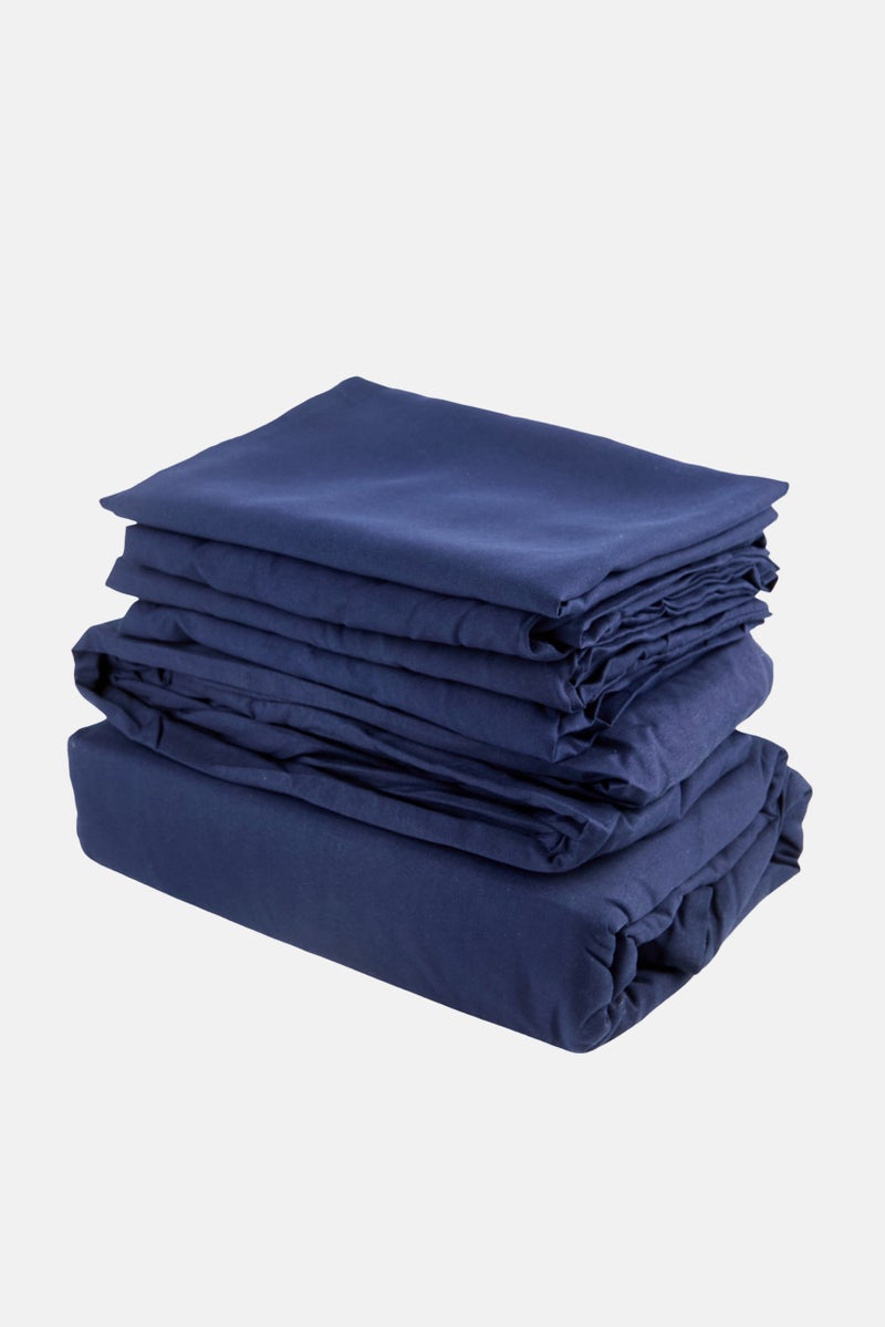 U.S. Polo Assn. Double 6 Piece Plain Brushed Sheets, Navy  - Image 1