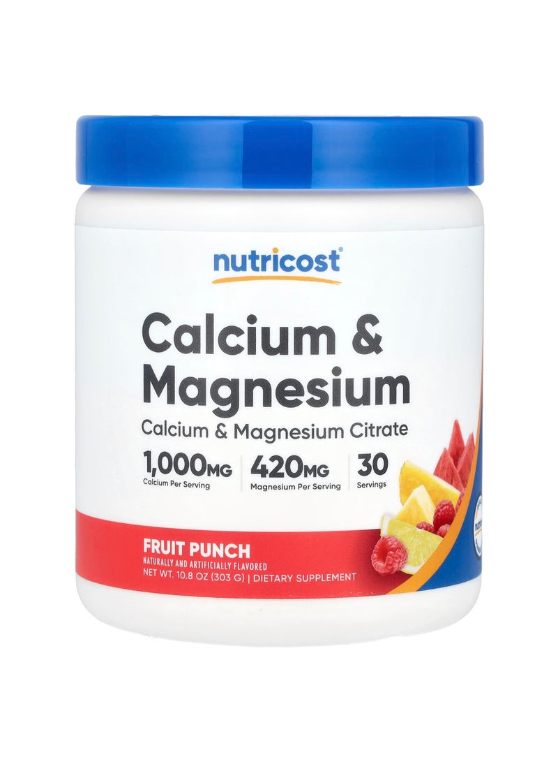 Calcium & Magnesium, Fruit Punch , 10.8 oz (303 g)