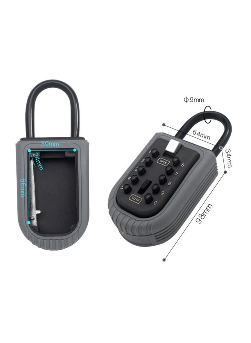 Excefore Key Safe, Portable Weatherproof Lock Box for Keys Outdoor with Removable Shackle, Hangable Combination Key Lock Box for Home Office Garage School Airbnb to Share  - Image 5