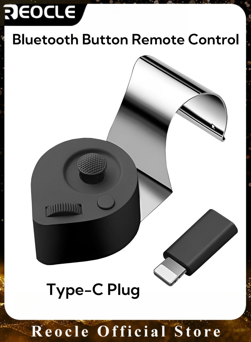 REOCLE Wireless Bluetooth Media Button Remote Selfie Control Car Motorcycle Steering Wheel Music for iPhone or Android - Image 1