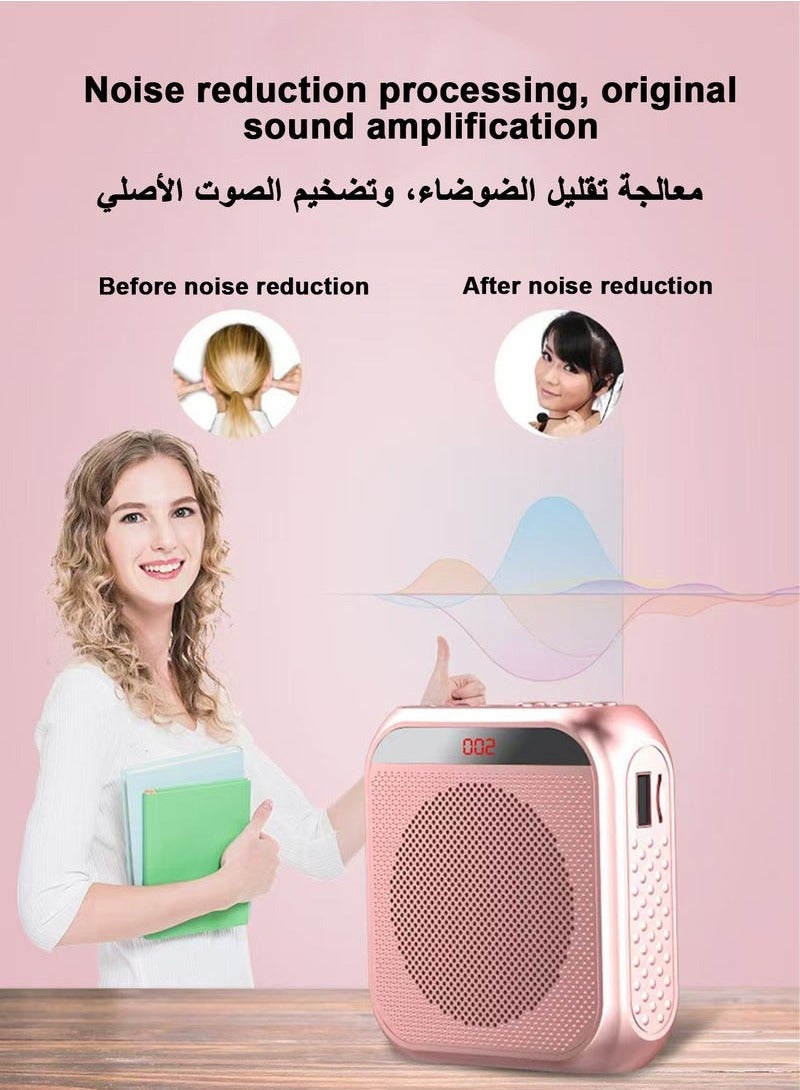 Voice Amplifier with Wired Microphone Headset, Portable Rechargeable PA System Speaker Personal Microphone Speech Amplifier, Loudspeaker for Teachers, Tour Guides/Coaches Metting/Yoga/Fitness (Black) - Image 5