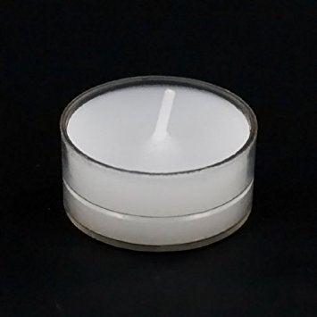 Spaas Tea Light Stock Your Home White Tea Light Unscented Candles Burn 4.5 Hour Set of 50 in Clear Cups - Image 5