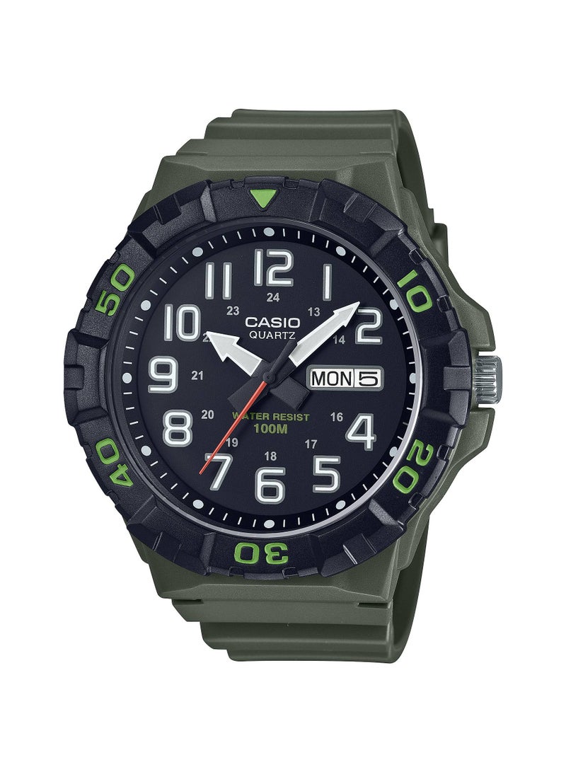 Casio Water Resistant Analog Quartz Resin Ban Watch - MRW-210H-3AVDF - 52.6mm - Image 1