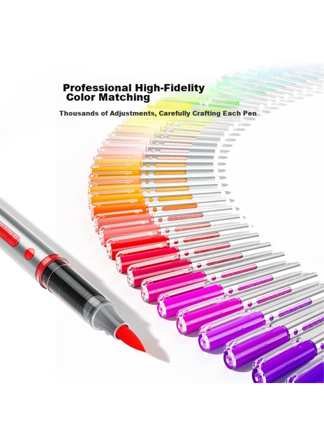 Touch Mark Touchmark Dual Tip Acrylic Marker Set, 60 Colors Large Capacity Watercolor Brush Pen With Canvas Bag, Blendable Ink, Non-toxic, Ideal For Students, Children, Birthday, Back To School Gift - Image 5