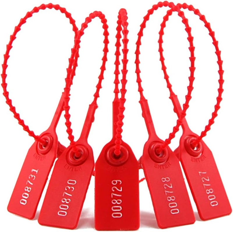 EASY Security Seal, Numbered Zip Ties for Fire Extinguisher Pull Tite Tamper Proof Tags Self Locking Plastic Label 250mm Pack of 1000 (Red) - Image 4