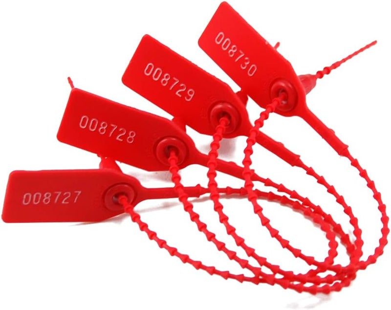 EASY Security Seal, Numbered Zip Ties for Fire Extinguisher Pull Tite Tamper Proof Tags Self Locking Plastic Label 250mm Pack of 1000 (Red) - Image 5