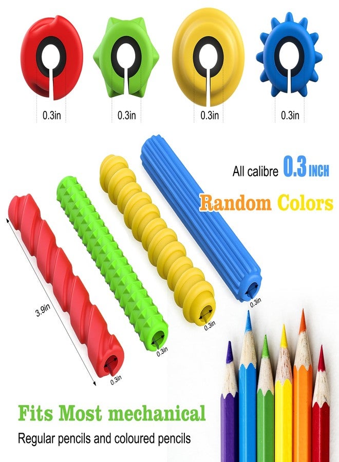 BUSOHA 4 Pack Textured Silicone Pencil Grips - Sensory Fidget Textured Squishy Pencil Grips Handwriting ADHD Tools for Anxiety Relief Items Stocking Stuffers Gift - Image 2