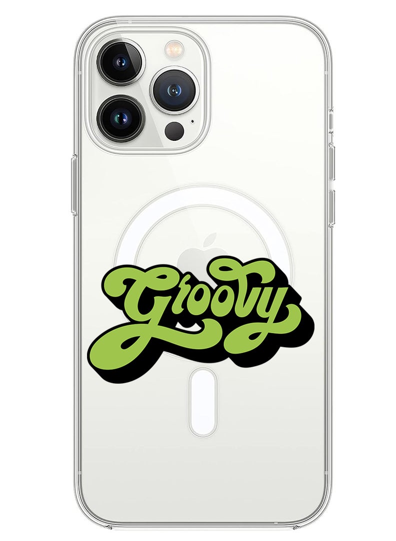 Theodor Magnetic Case for iPhone 14 Pro 6.1-inch Compatible with MagSafe Wireless Charging, Shockproof Phone Bumper Cover Groovy-01 - Image 1