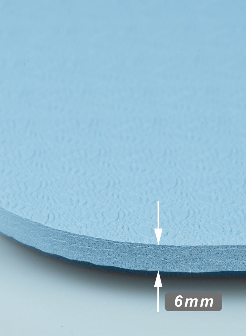 سجادة يوجا قابلة للطي - سجادة تمارين غير قابلة للانزلاق من مادة TPE عالية الجودة، مقاس 183×61×0.6 سم، سطح مضاعف الملاءمة لتمارين البيلاتس واللياقة والتمارين المنزلية (أزرق) - Image 3