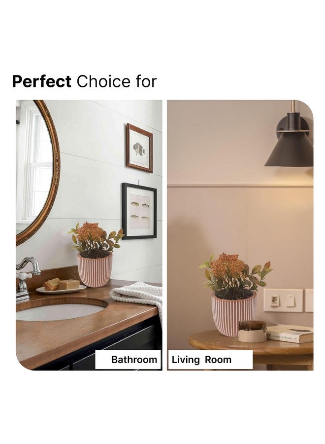 The Better Home Artificial Plants for Home Decor with Pot | 19 CM Long | Peach Dahlia | Aesthetic Room Decor Items for Living Room, Bedroom | Fake Plants for Office, Reception, Tabletop, Shelves - Image 4