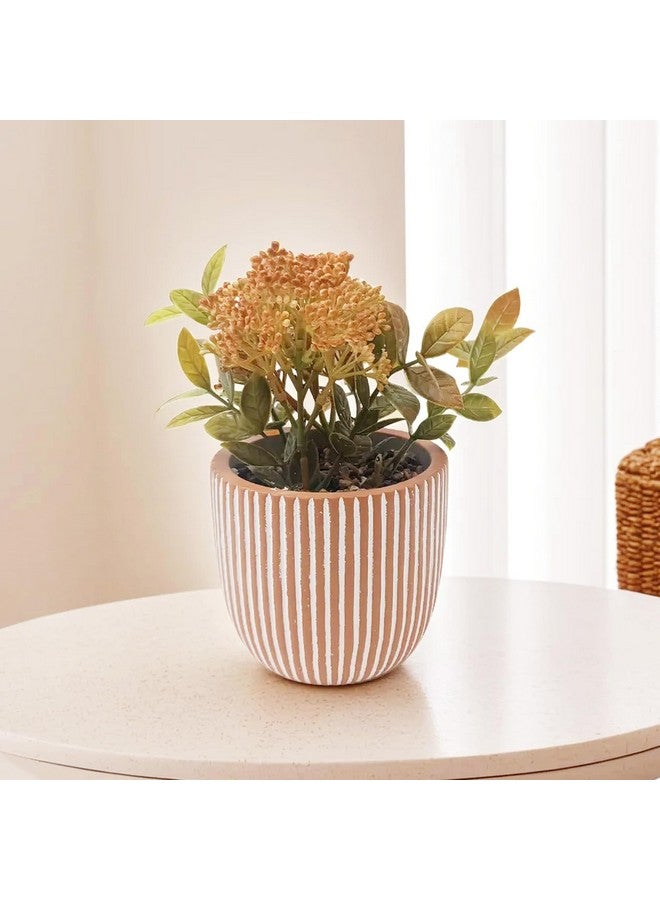 The Better Home Artificial Plants for Home Decor with Pot | 19 CM Long | Peach Dahlia | Aesthetic Room Decor Items for Living Room, Bedroom | Fake Plants for Office, Reception, Tabletop, Shelves - Image 1