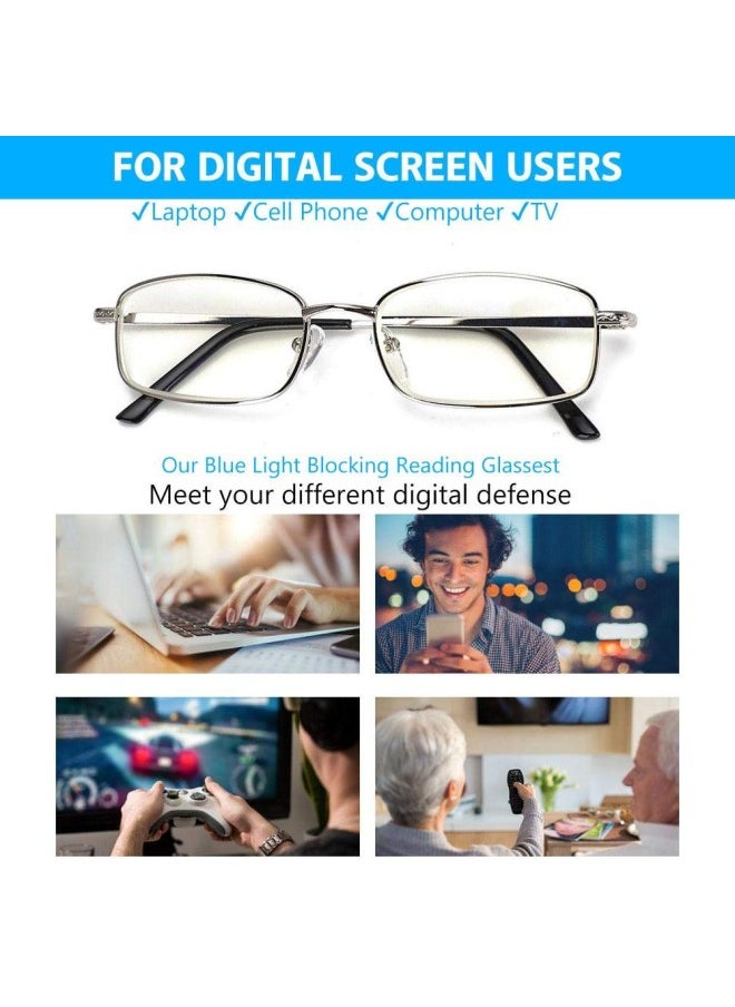 silvercnc - Blue Light Blocking Reading Glasses, Portable Anti-Blue Light Presbyopic Glasses for Men and Women(#250) - Image 1