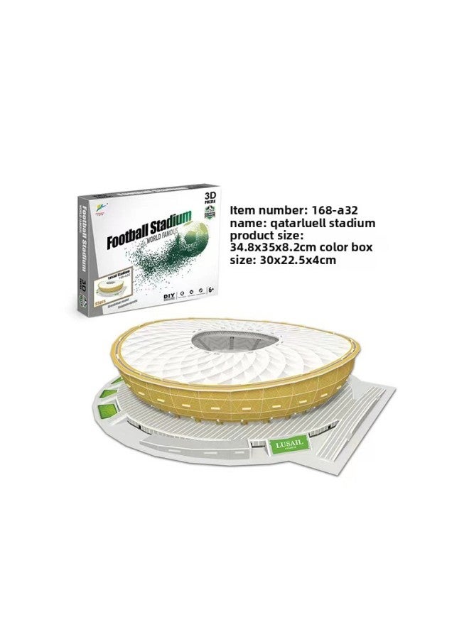 مجسم مكون من أجزاء ثلاثية الأبعاد لميدان كرة القدم جوريونغ - ألعاب صغيرة للأطفال والبالغين لتطوير التفكير والإلهام - اللون: استاد لوسيل، قطر - Image 1