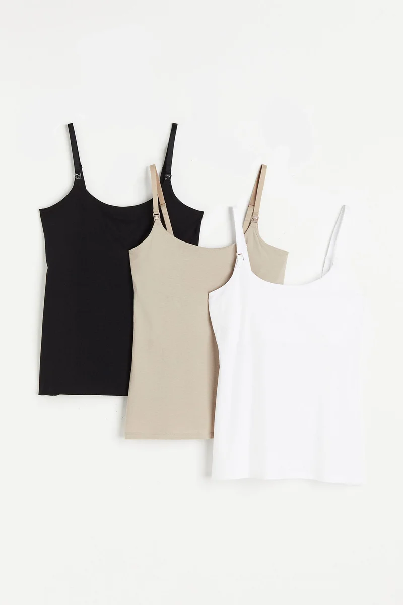 H&M MAMA 3-pack nursing vest tops